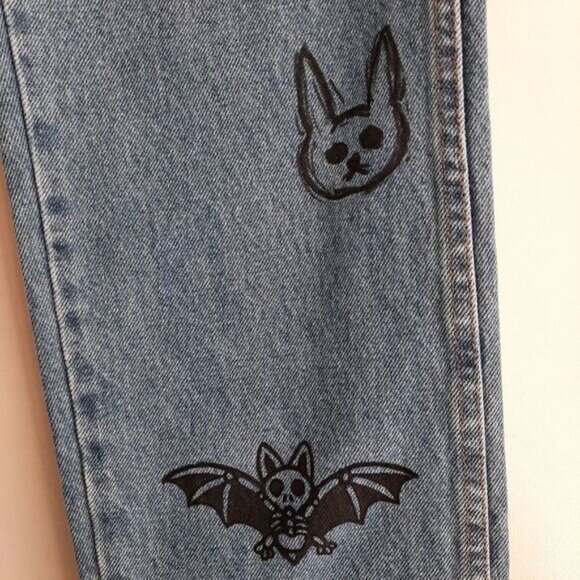 Rustler Blue High Rise Women Jeans with Black Graphics - Picture 6 of 16